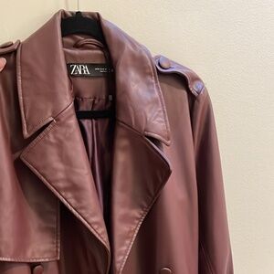 Zara Faux Leather Trench Coat